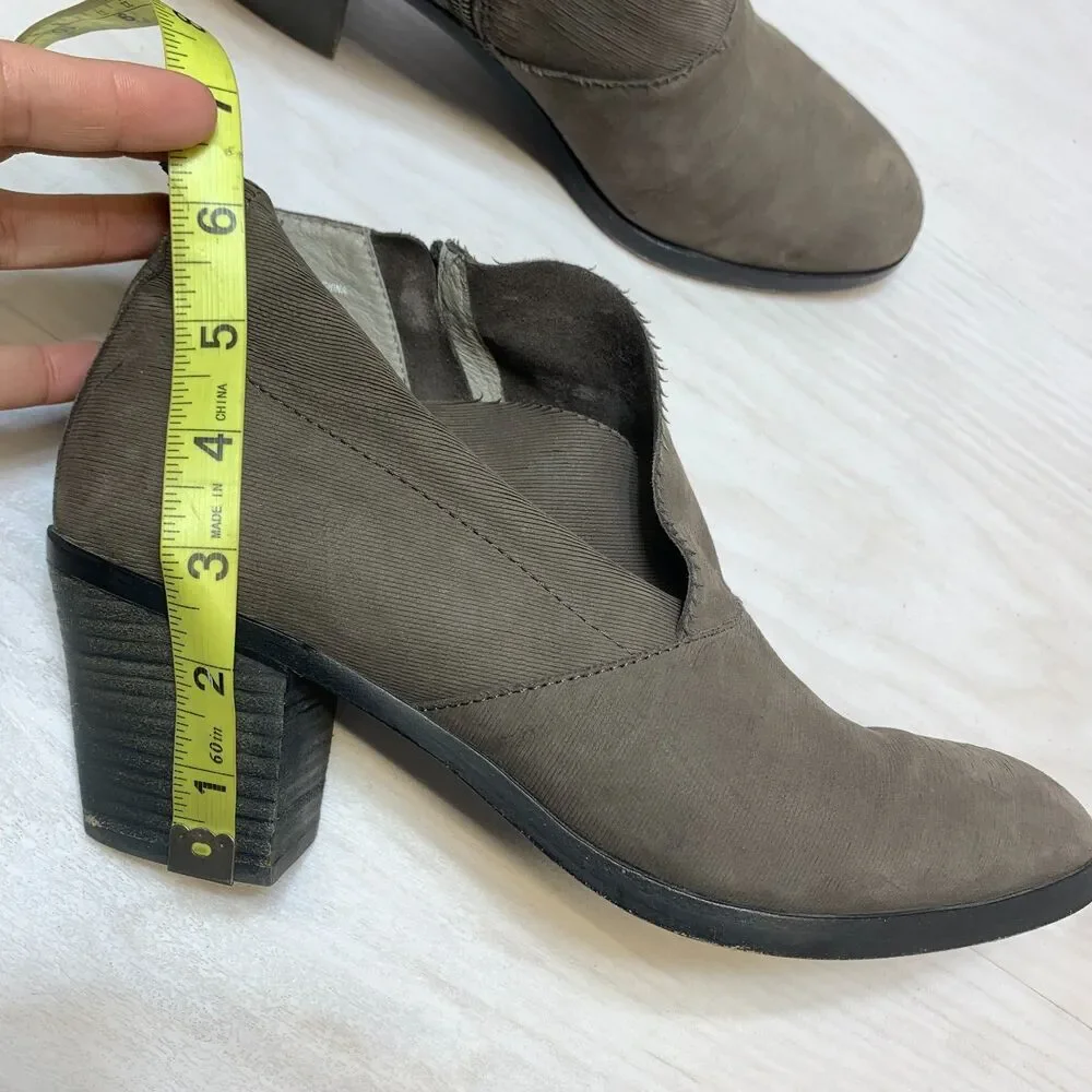 Eileen Fisher Murphy Ankle Boots Women's Size 10 Brown Suede Side Zip Block Heel - Picture 10 of 11